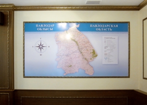 Карта Павлодарской области в багете